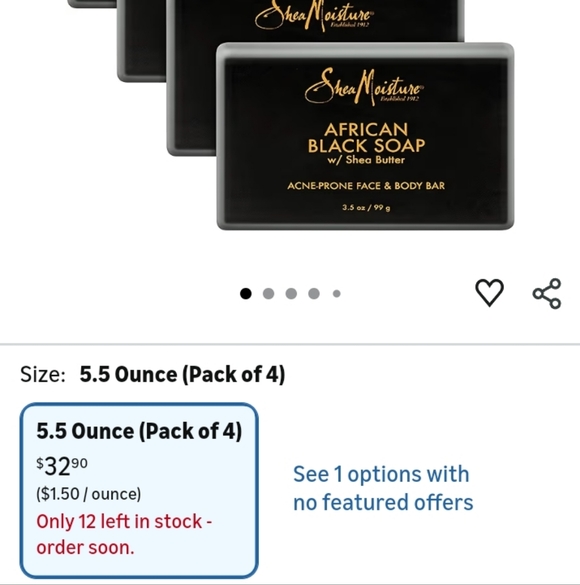 2pk Shea Moisture African Black Soap W/Shea Butter For Blemish Prone Oily Skin - Picture 2 of 12